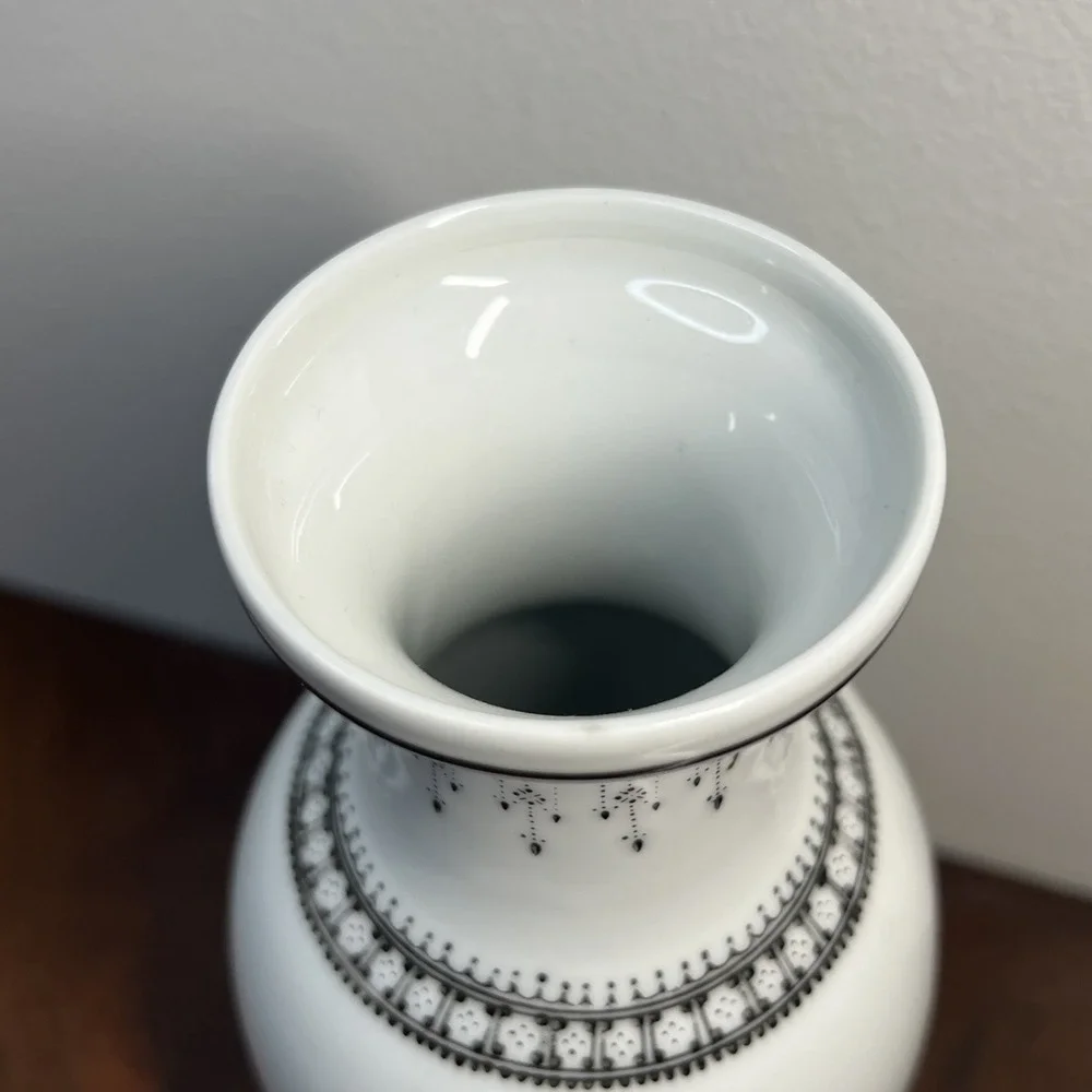 Vintage Jingdezhen Porcelain Vase Peacock Peony Flower Poem Export 8